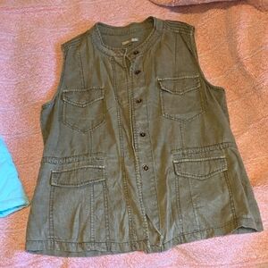 Khaki Sleeveless Utility Vest